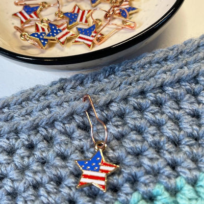 Star Spangled Stitch Markers, Set of 10