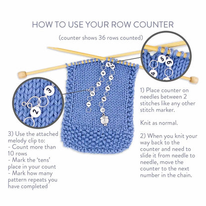 Large Chain Knitting Row Counters (up to US 10.5 or K Hook)
