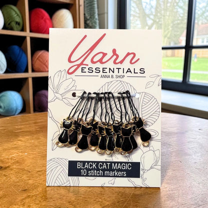 Black Cat Magic Stitch Markers, Set of 10