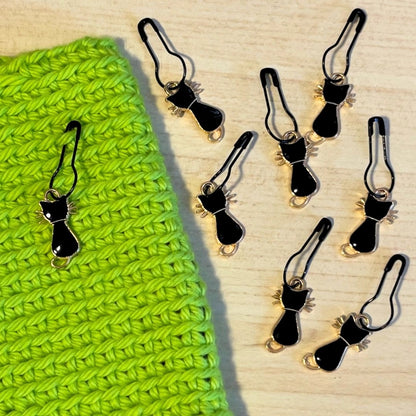Black Cat Magic Stitch Markers, Set of 10