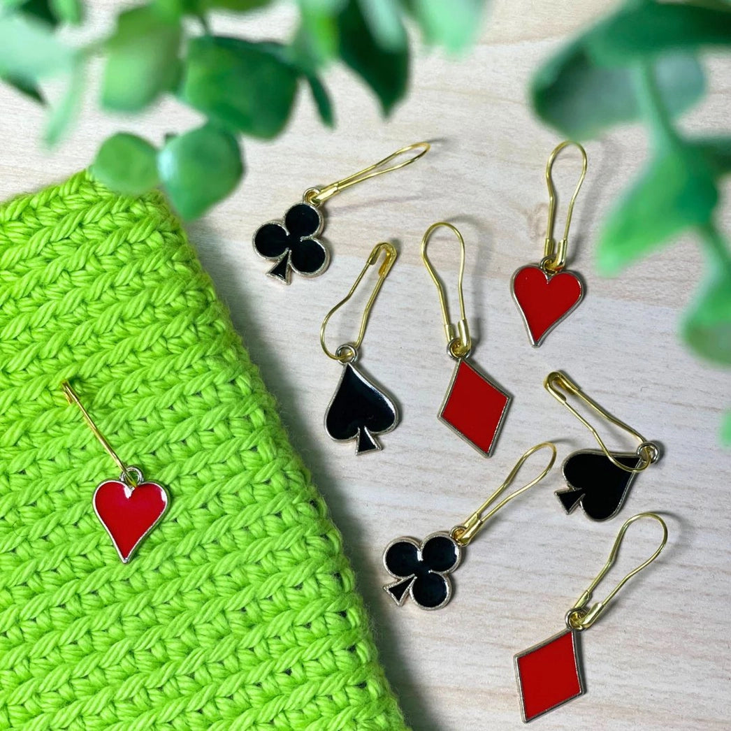 Wild Card Stitch Markers, Set of 8