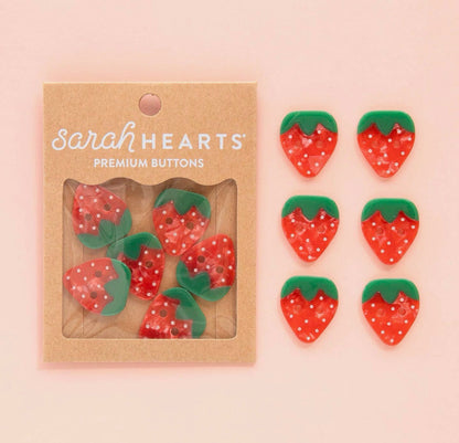 Sarah Hearts Buttons - 1" (pack of 10)