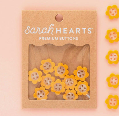 Sarah Hearts Buttons - 5/8" (pack of 10)