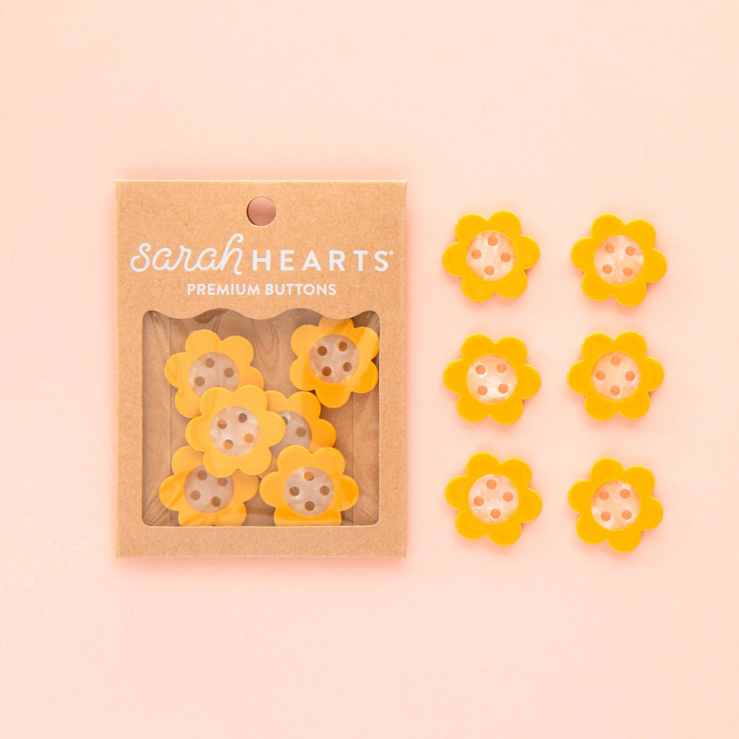 Sarah Hearts Buttons - 1" (pack of 10)