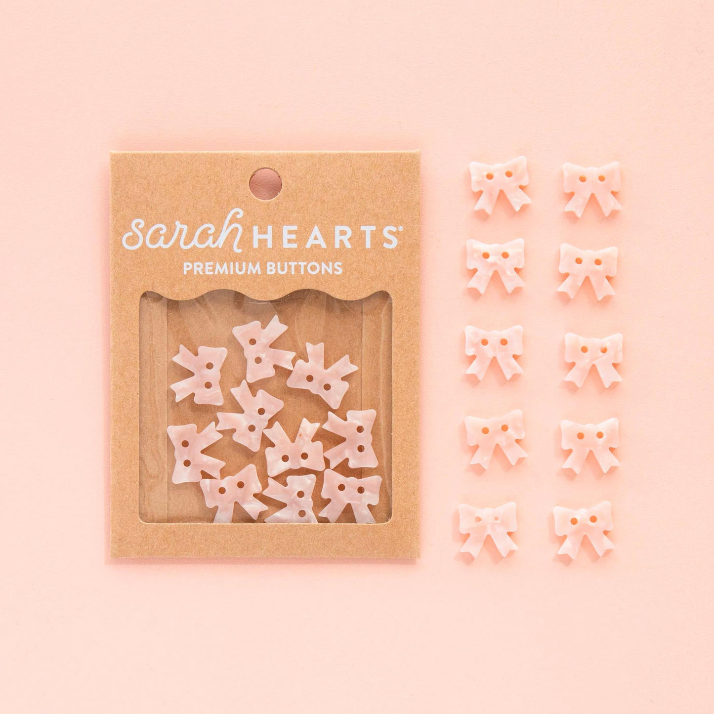 Sarah Hearts Buttons - 5/8" (pack of 10)