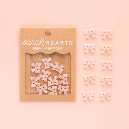 Sarah Hearts Buttons - 5/8" (pack of 10)