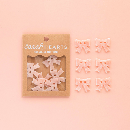 Sarah Hearts Buttons - 1" (pack of 10)