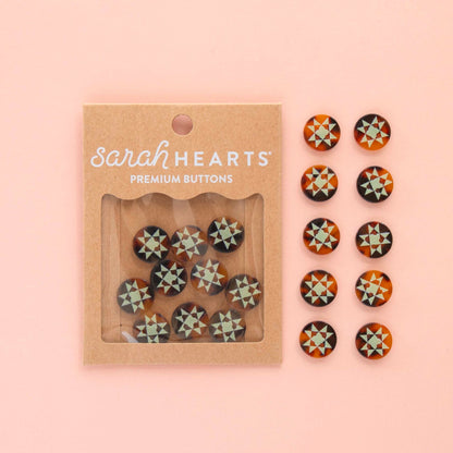 Sarah Hearts Buttons - 5/8" (pack of 10)
