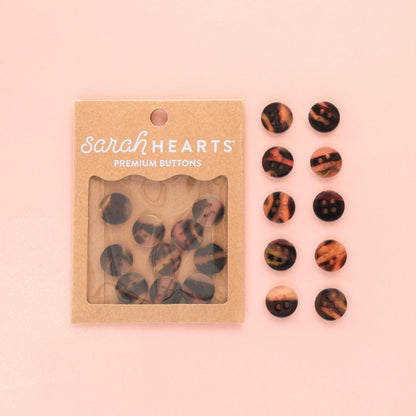 Sarah Hearts Buttons - 5/8" (pack of 10)