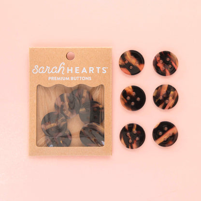 Sarah Hearts Buttons - 1" (pack of 10)