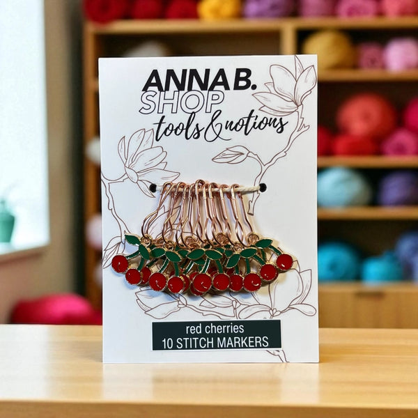 Red Cherries Stitch Marker Set