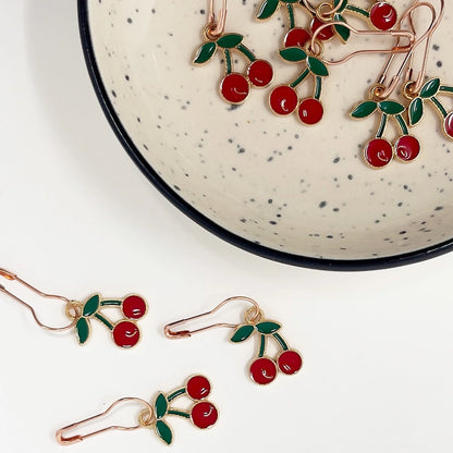 Red Cherries Stitch Marker Set