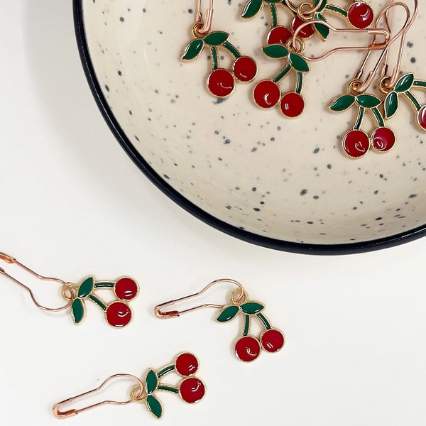 Red Cherries Stitch Marker Set