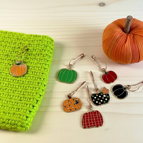 Pumpkin Patch Stitch Markers, Set of 10