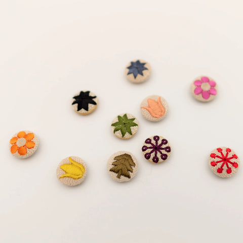 Ikigai Fiber Embroidered Buttons