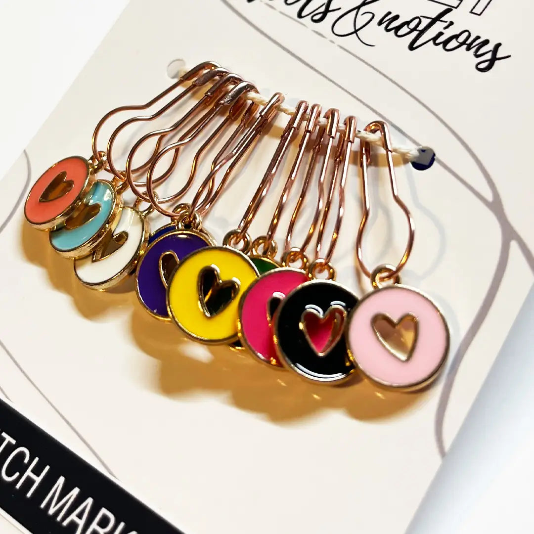 Round Hollow Heart Stitch Marker Set