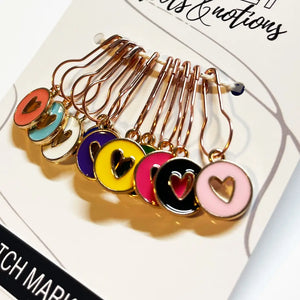 Round Hollow Heart Stitch Marker Set