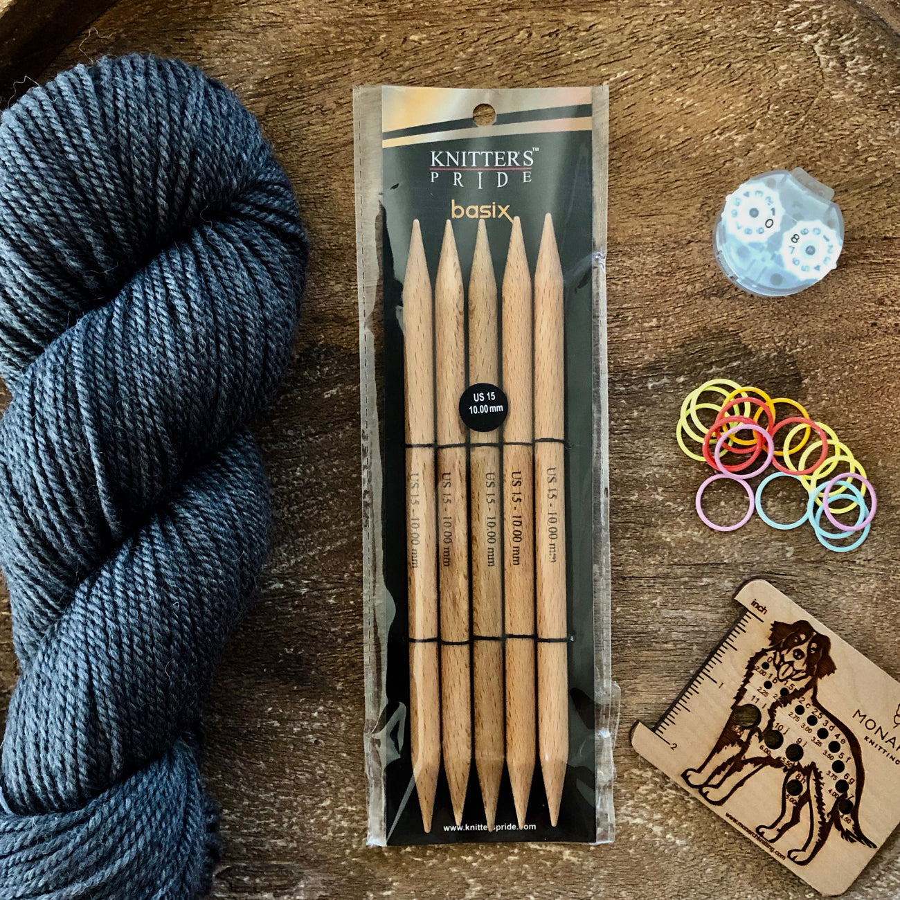Knitter's Pride Jumbo Basix Birch 8 inch Double Pointed Needles