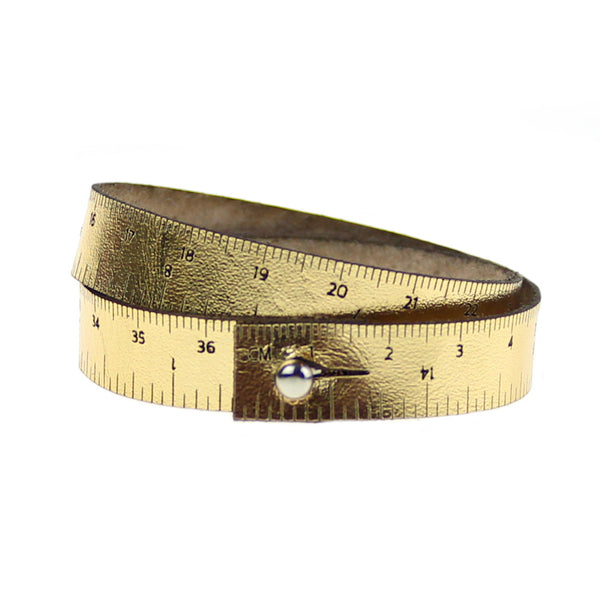 Leather Wrist Ruler Bracelet, 16-inch