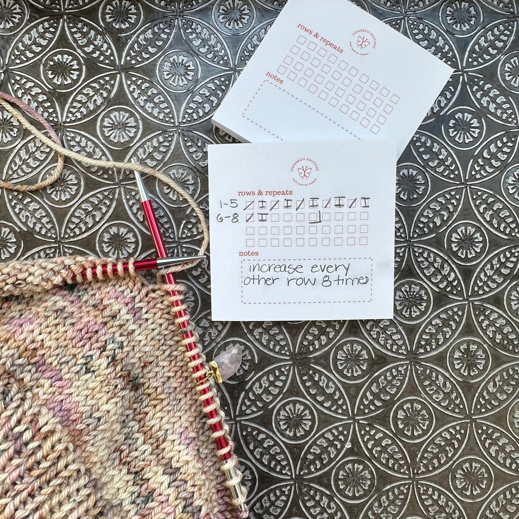 Progress Keeper Post It Note Monarch Knitting