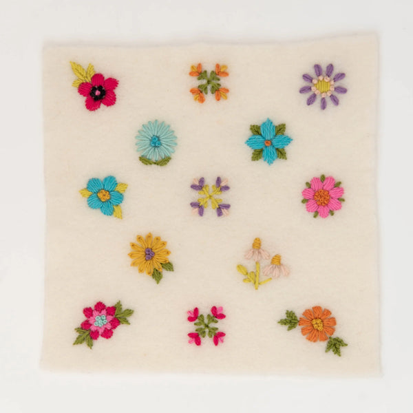 Scandi Flowers Stick and Stitch Embroidery Pattern